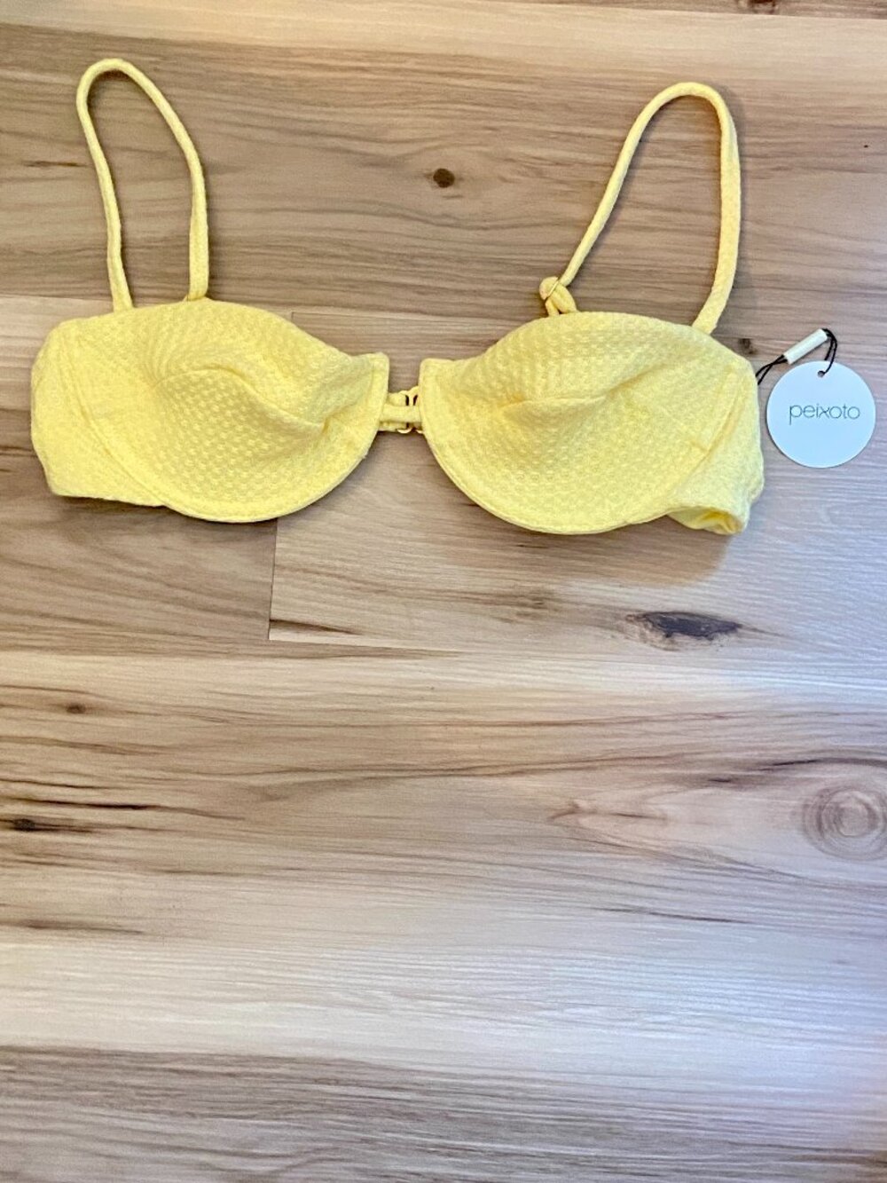 Peixoto Lara Bikini Top - Honeycomb Queen Yellow - Large - NWT